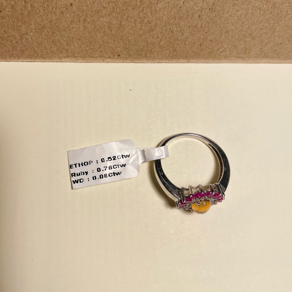 Real handcrafted gemstone ring Rthop ruby and wd. Handmade - Picture 4 of 13
